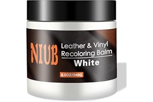NIUB Lederreparaturset, 240g Weiß, Kunstleder Reparatur Set, Leder Kratzer Entferner, Leder Rückfärbebalsam für Sofas, Möbel, Lederschuhe, Ledercouch Farbe, Schnell trocknender Lederbalsam