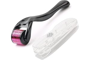 MONOFRESH Dermaroller Cheveux, 0.5mm Rouleau Barbe, 540 Micro Aiguille en Titane pour Homme Femme pour Visage Soin de la Peau