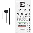 AISITESY Snellen Eye Chart with Fixing Sticker 11x22 in Eye Charts for Eye ExamsIdeal for Doctor's OfficeSchool, Home with Eye occluder and Pointer 4 Fixation Patches