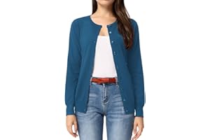GRACE KARIN Donna Cardigan Casual con Bottoni Tinta Unita a Maniche Lunghe