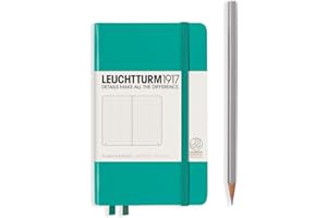 Leuchtturm1917 (344788 Notebook Pocket (A6), Hardcover, 187 numbered page, Dotted, emerald