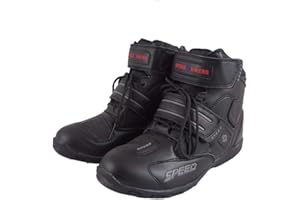 JWN Speed Bikers court bottes de course moto en cuir imperméable noir chaussures de toutes tailles.
