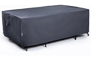 F&J Outdoors Garden Furniture Covers Waterproof Resistant to Heat and Cold Rectangular Outdoor Table Cover Patio Sofa Set Storage Protector Covers 188x120x70cm,Grey