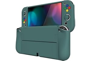 playvital Cover per Nintendo Switch OLED, Custodia Morbida Copertura Protettiva TPU Accessori per Joycon Console con Copri Analogici/Tasti, ZealProtect-Verde Cacciatore