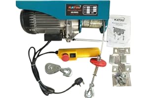 KATSU TOOLS KATSU Electric Hoist Lift Upto 800KG Overhead Electric Hoist 220V 18M Electric Wire Hoist Remote Control Garage Auto Shop Overhead Lift