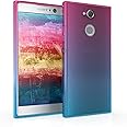 kwmobile Custodia Compatibile con Sony Xperia XA2 - Back-Cover Anti-urto Custodia in Morbido Silicone fucsia/blu/trasparente 