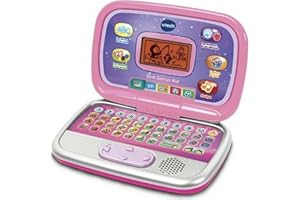 VTech - Ordi Genius Kid Rose, Ordinateur Enfant avec Écran Rétroéclairé, 20 Activités et Jeux Évolutifs, Jouet Éducatif, Cadeau Enfant de 3 Ans à 7 Ans - Contenu en Français