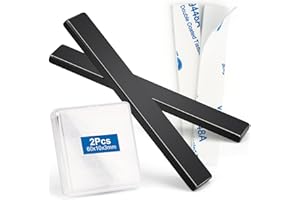 Wzone Magnets Strong, 60×10×3mm | 2 Pack Adhesive Magnets Strips, Large Magnet Flat, Black Magnet Bar Magnets for Offices, Wooden Boards and Walls