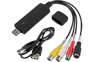 EPLZON Convertitore vhs in digitale USB 2.0 Audio Video Grabber Card Converter, Convertitore VHS In Digitale USB Per PC, Video, DVD, Windows XP 10/8/7