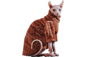 Varma hårlösa kattkläder mjuka vinter Sphynx katttröjor endast för katter, polokrage fleece valp kattunge kappa, pyjamas för
