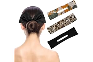 SSRDFU Accessoires Cheveux Femme - 3 pièces Fabricants de Chignon Habile Outil, Fabricants de Chignon Cheveux Torsadé Chignon Donut Clip Magique, Bandes Élastiques Réutilisables Flexibles Bandeau