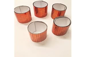 MEYA Lot de 2 400 carreaux de miroir autocollants en verre pour boule disco, chapeau de cowboy, vase, bouteille, décoration intérieure Orange 5 x 5 mm