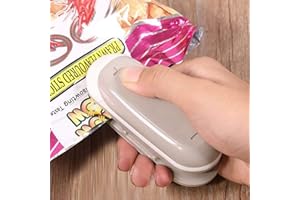 PRETTY KAURV Mini Portable Sealing Machine Mini Bag Sealer Food Bag Closure Packaging Sealer 2 in 1 Heat Seal and Cutter Household Sealing Device Hot Sealing Machine for Kitchen Food Storage Mini Portable(grey)
