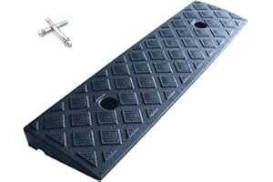 Hoopever Kerb Ramp 490×130×30mm Portable Curb Ramp Lightweight Plastic Threshold Ramp 1.2 Inch Rise Transition Ramp for Pavements Car Bike Wheelchair Motorcycle Handcart, Slip-Resistant Surface