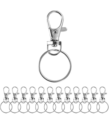 20 Pezzi Ganci Girevoli Portachiavi - Moschettoni E Anelli In Lega Di Zinco Per Chiavi