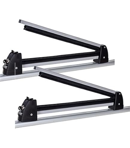 Volkswagen 000071129M - Supporto per sci e snowboard Basic 4/2, portapacchi per tetto con scanalatura a T, per 4 paia di sci o 2 snowboard