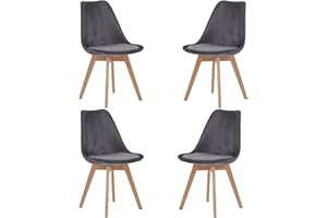 EGOONM Juego de 4 Sillas de Comedor Tapizadas en Tela, Nordicas Sillas para Cocina, Oficina, Bar, Sala de Estar,Cuarto de Polvo-Silla de Cena (Gris)