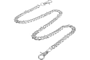 APLZGMG Hosenkette Jeanskette Schlüsselkette Wallet Chain - Punk Retro Heavy Duty Pocket Chain für Herren Damen, 66cm, Silber, Metall