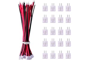 GTIWUNG 20 Pairs Mini Micro Jst 2.0 Ph 2 Pin Connecteur Prise 2 Broches avec Fils Câbles 80mm