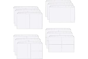 burkfeeg 12 Piezas Bolsas de Hojas Sueltas, 6 Agujeros Bolsa Impermeable PVC Bolsas de Encuadernación Translúcidas para Cuadernos, Documentos, Tarjetas, Sellos, Efectivo