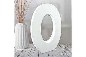 Aruatu 6 Inch White Wood Numbers Unfinished Wood Numbers for Wall Decor Decorative Standing Numbers Slices Sign Board Decoration for Craft Home Party Projects (0)