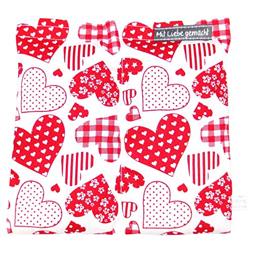 Preisvergleich Produktbild Wärmekissen Körnerkissen Rapskissen Herzchen rot ca. 20x20cm