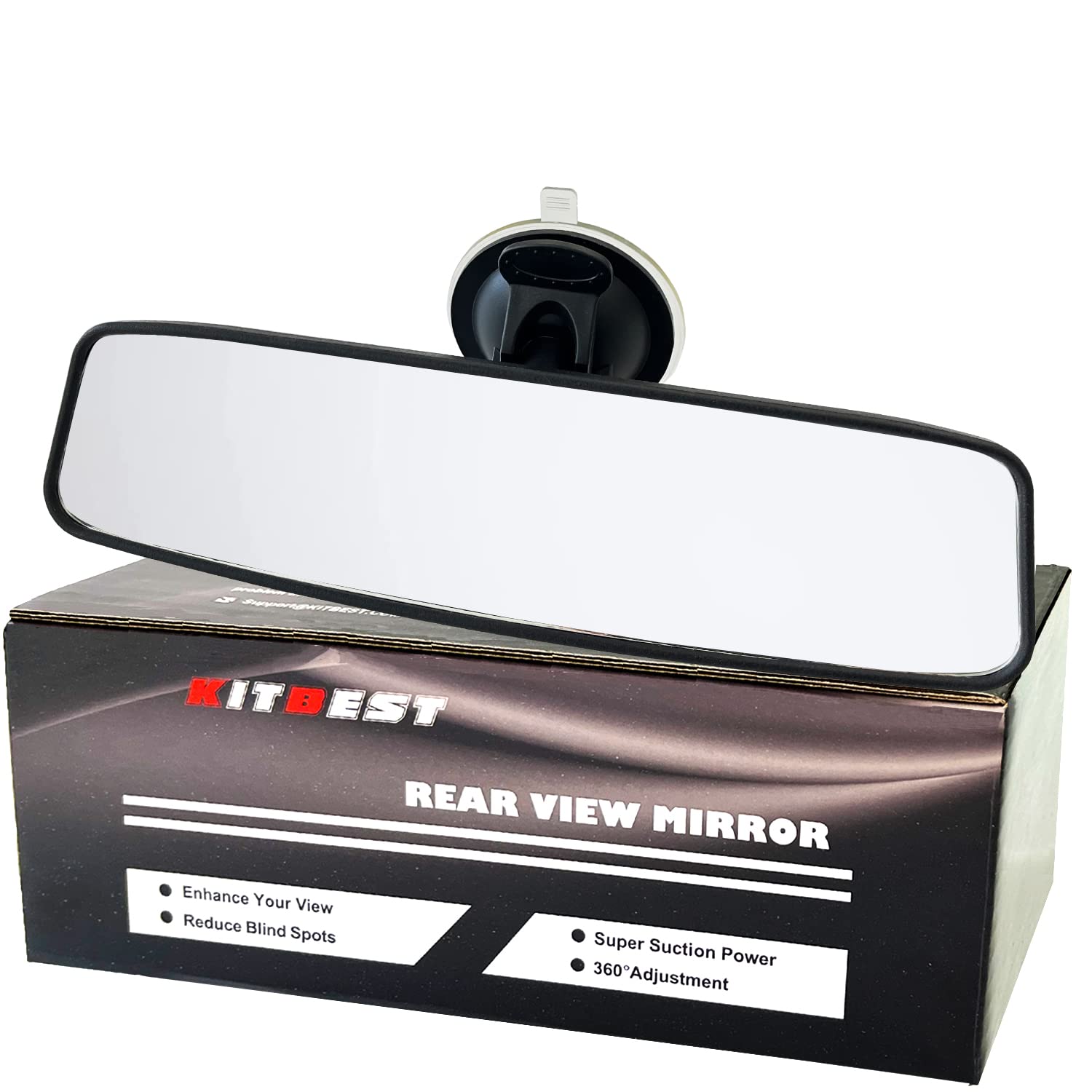KITBEST Achteruitkijkspiegel met zuignap voor rijlessen, universele binnenspiegel voor auto, 240 x 64 mm