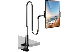 AISUO RICH AISUO Schwanenhals Tablet Halterung, 360° Flexibler und Verstellbarer Langarm Tabletständer für Ipad/Mobile/Switch/Samsung Galaxy Tabs/Kindle Fire HD, etc., Gesamtlänge 95 cm