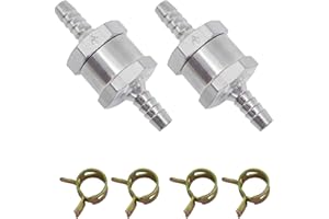 DBOO 6mm 1/4" Aluminum Alloy Non Return One Way Check Valve - 2 Pcs Air Fuel Oil Check Valve for Fuel Line Petrol Diesel