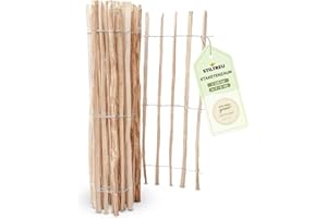 STILTREU Staketenzaun Haselnuss Höhe 120 cm, Länge 5 Meter, Lattenabstand 7-9 cm