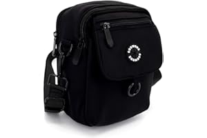 COOWONE Dog Treat Pouch Waterproof Dog Walking Bag with Poop Bag Holder, Multiple Pockets Messenger Bag, Adjustable Thicken Shoulder Belt Bilayer Crossbody Bag for Puppy Training Hiking