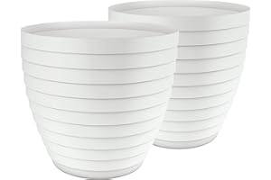ACTIVOTEX Macetas para Exterior de Plástico 18 cm (2 uds) Maceta plástico Grande para Plantas Macetero Interior Terraza Balcon para Jardinería. Tiestos Jardineras para Flores y Arboles