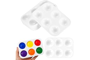 CTYUEYUN 20 Stück Mischpalette 12cm X 8.5cm,Aquarell Mischpalette Acrylfarben,6 Gitter Palette, Malpalette Mischpalette für Aquarell Acryl und Ölmalerei