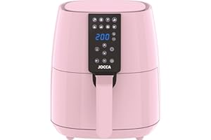 JOCCA - Friteuse à air chaud 3,8L| Friteuse sans huile Sweet Line | Friteuse à air 3,8 litres | Minuterie| Température réglable | Cuisine saine | 1450W| Écran tactile LED | Économie d'énergie | Rose