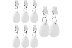 BRISKORE 8 Stück Tischdeckenbeschwerer für Draußen, Tischdeckengewichte mit Clips Naturstein Tischdecken Beschwerer Draußen Marmor Tischdecke Gewichte Anhänger Stein Tischgewichte (Weiß)