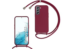MBSLFY Silikon Handykette für Samsung Galaxy S22 Hülle mit Band,Verstellbarer Halskette Handyhülle,Necklace Hülle mit Band, Handyhülle für zum Umhängen,Case mit Schnur,Rot