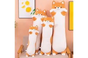 SNOWOLF ShibaInu long oreiller en peluche jouet animal farce mignon peluche doux câlin oreiller corps cadeau (ShibaInu, 70cm)