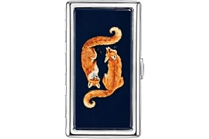 Cuxawamiyo cigarettfodral metall vintage cigarettbox liten med tryckknapp | Elegant metallfodral för cigaretter, kort och kontanter med smal design för vardag och på språng