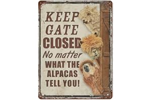 DJNGN Cartel de metal con puerta cerrada de granja de alpaca, cartel de placa de aluminio vintage, cartel de pintura de hierro, cartel de estaño para Bar, hombres, cueva, cafetería, garaje al aire libre, de