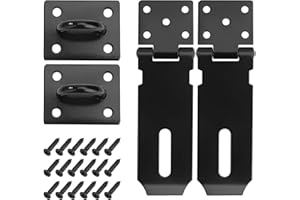 HUNDREDWEAT Chiusura Hasp in Acciaio Inox 2 Pezzi Serratura Della Porta Hasp Lucchetto Lucchetto Nero Chiavistello Porta Lucchetto Hasp Con Viti, per Mobili Armadietto, Cassetto Armadio Porta e Cancello