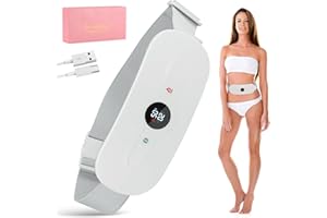 MUSEMUSY Cuscinetto Riscaldante Mestruale Portatile, Riscaldante Dolori Ricaricabile Mestruali Cuscino Termico Elettrico con 3 Livelli di Calore e 4 Modalità di Massaggio per Alleviare il Dolore Mestruale