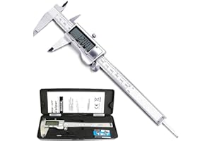 JPXVNY Digital Vernier Caliper, 150mm Caliper with Stainless Steel, Inch Millimeter Fraction Conversion, Measuring Tools Calipers Gauge with Large LCD Display Screen