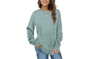 EUHOM Damen Sweatshirt Pullover Basic Langarmshirt Oversize Rundhals Langarm Pulli Herbst Winter Casual Oberteile Tops für Leggings