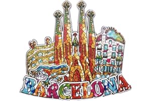 WEDAREGO 3D Sagrada Familia Barcelone Espagne Réfrigérateur Réfrigérateur Aimant Touristique Souvenirs À La Main Magnétique Autocollants Maison Cuisine Décoration Voyage Cadeau