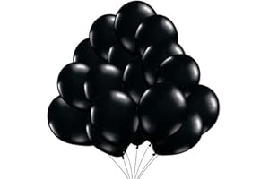 50 Ballons Noir Ballons de Baudruche Noirs Perlé Nacré. Ballons d’Anniversaire Gonflables 36cm / 3.2 g Décorations de fête et accessoires pour anniversaire