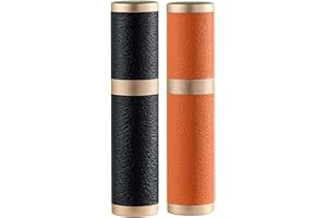 Travelofo Perfume Atomiser Spray Bottle, Mini Travel Perfume Bottles, 5ml Perfume Atomisers Refillable Bottle, Small Perfume Dispenser Holder for Man and Woman (Black & Orange)