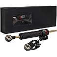 JFG RACING Motorcycle Steering Damper,10" Universal Steering Stabilizer for Most Motorcycles Street Bike Sport Bike Road Racing Bike - Carbon Fiber