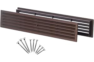 Steinberg14 Brun Plast 450x92mm Ventilationsgaller - Dörrluftgaller med Skruvar
