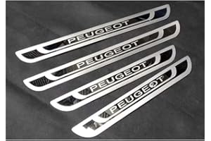 AILZNN DecoracióN Para Estribos De Coche Tiras De Umbral Para Peugeot 308 208 508 207 3008 2008 307, Acero Inoxidable ProteccióN De Pedal Umbral ProteccióN Para AutomóViles Accesorios De DiseñO, 4pieza