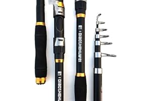 SOWUDM Canne à PêChe à La Main Blanc Spinning Canne à pêche en Fibre de Carbone + FRP télescopique Pêche Cannes 2.1-3.6M PêChe TéLescopique